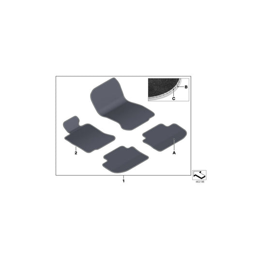 Genuine BMW 51477997553 G16 Floor Mat, Driver Side INDIVIDUAL (Inc. 840dX, M850iX & 840iX) | ML Performance US