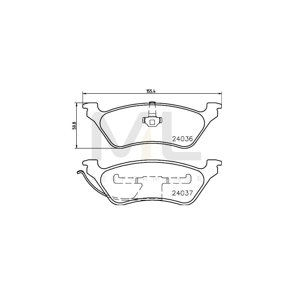Hella 8DB 355 023-111 Brake Pad Set For Chrysler Voyager / Grand Voyager Iii (Gs) Not Prepared For Wear Indicator