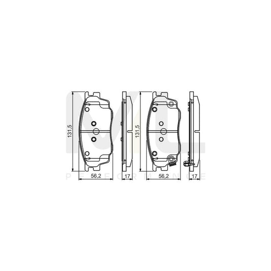 Bosch 0986495087 Brake Pad Set For Mazda 6 With Acoustic Wear Warning, With Mounting Manual BP1501 | ML Performance Car Parts