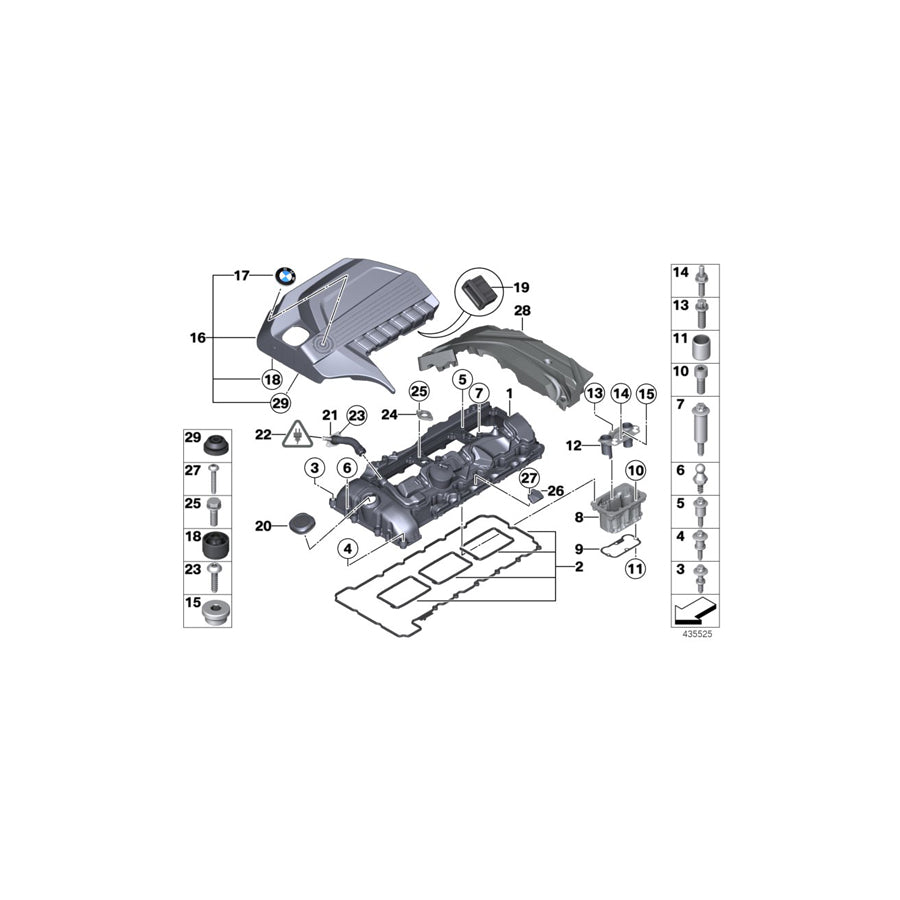 Genuine BMW 11127614140 F30 Ignition Coil Covering (Inc. Hybrid 3) | ML Performance US Car Parts