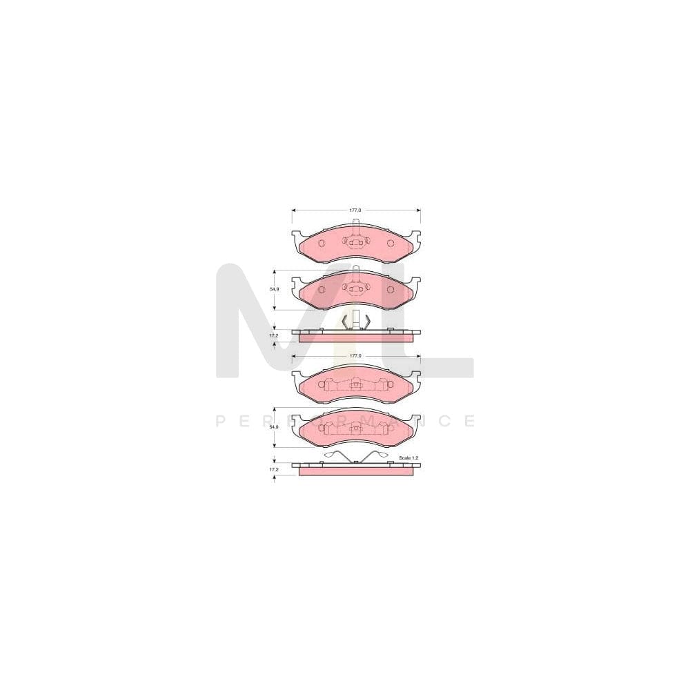TRW Gdb4104 Brake Pad Set Not Prepared For Wear Indicator | ML Performance Car Parts