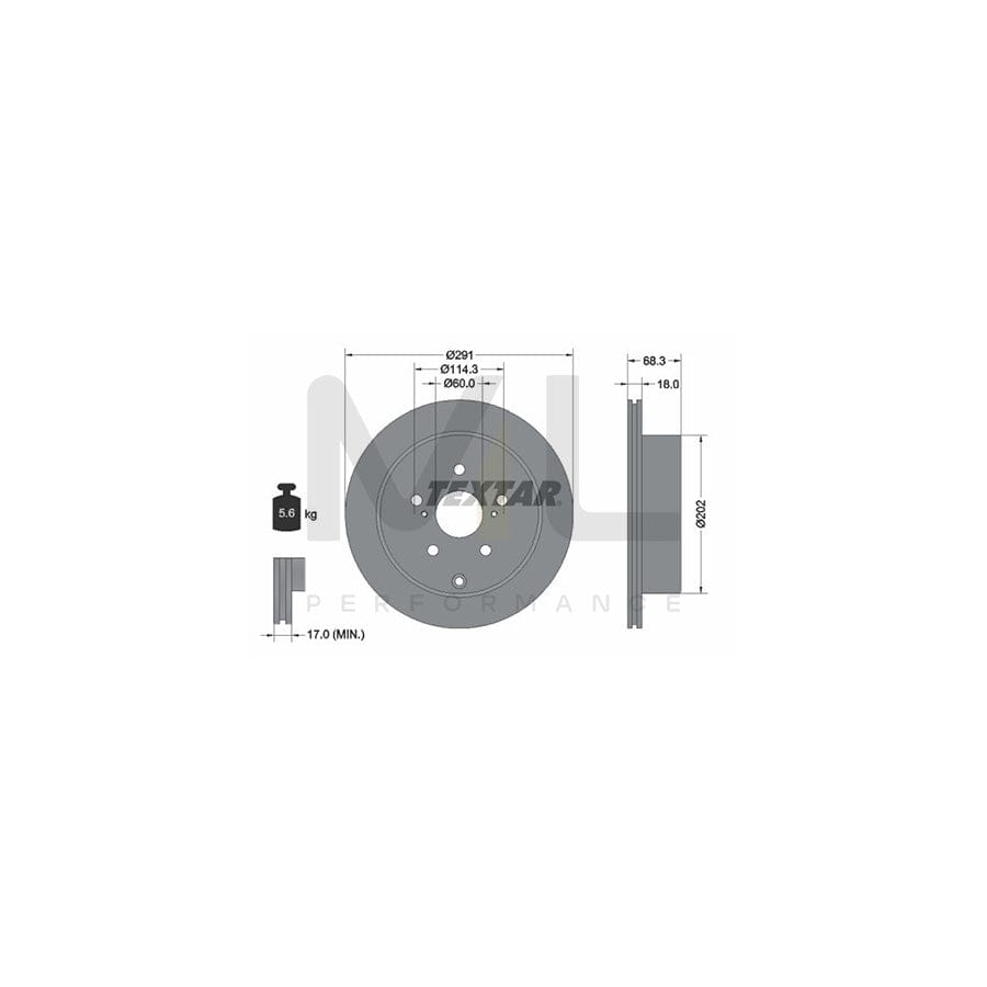TEXTAR 92082600 Brake Disc Internally Vented, without wheel hub, without wheel studs | ML Performance Car Parts