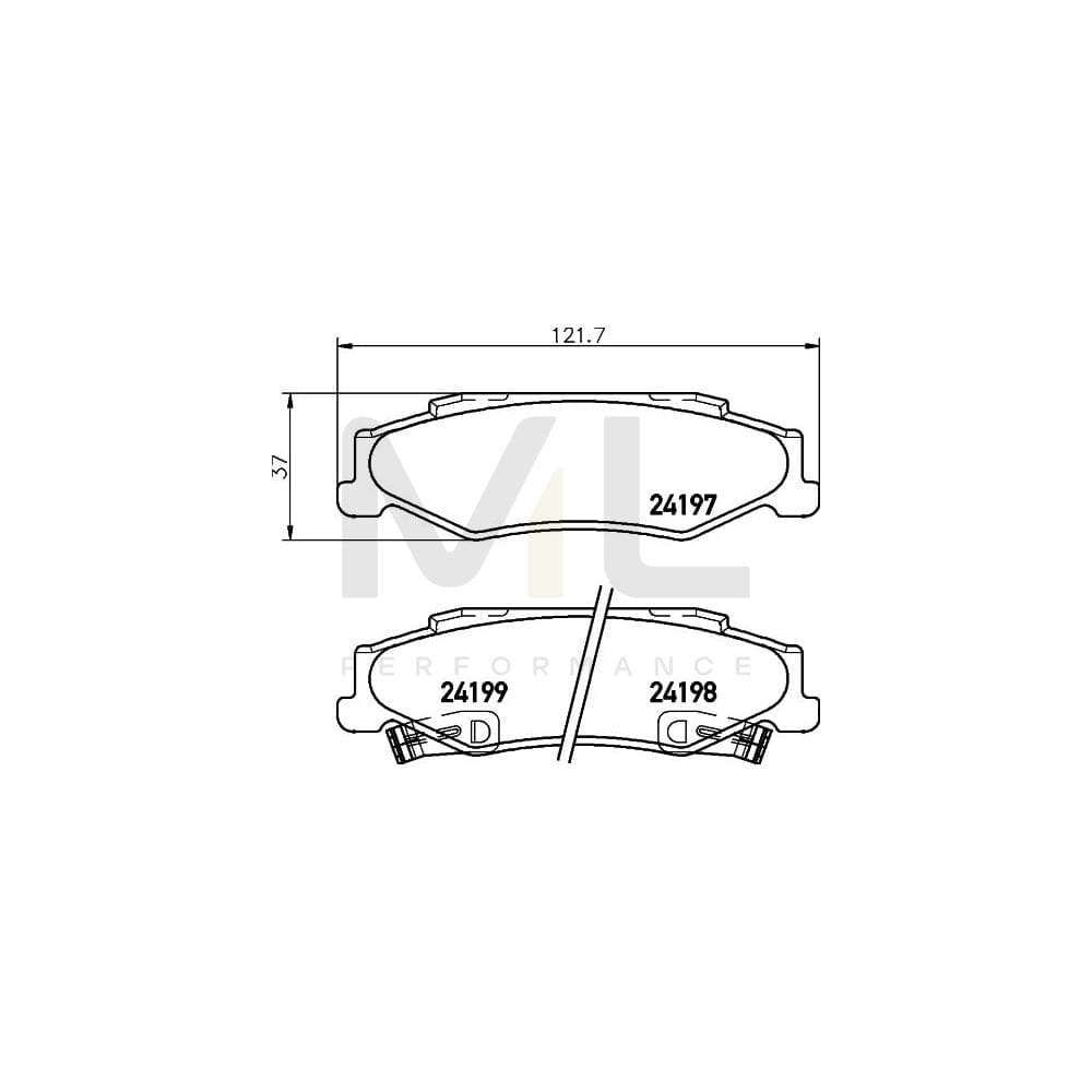 Hella 8DB 355 013-191 Brake Pad Set With Acoustic Wear Warning