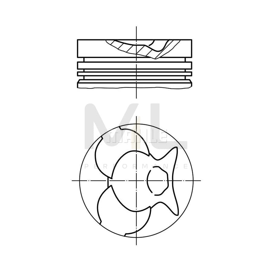 MAHLE ORIGINAL 002 49 04 Piston 92,2 mm, with piston ring carrier, without cooling duct | ML Performance Car Parts