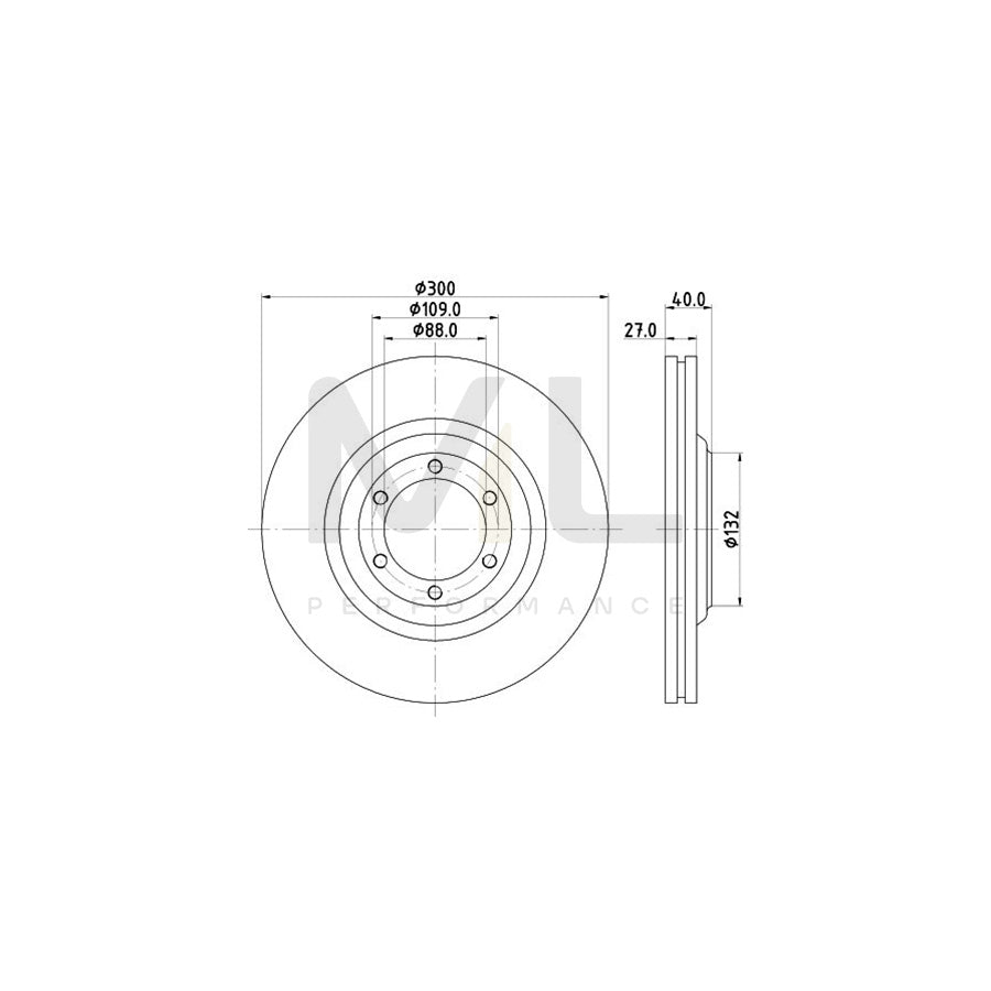HELLA PRO 8DD 355 125-231 Brake Disc Internally Vented, Coated, without wheel hub, without wheel studs