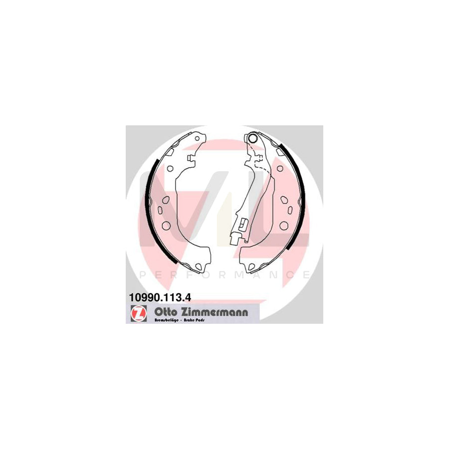 ZIMMERMANN 10990.113.4 Brake Shoe Set Photo corresponds to scope of supply, with lever