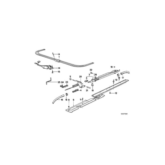 Genuine BMW 54121938386 E34 E32 Slide Rail Right (Inc. 735iL) | ML Performance UK Car Parts