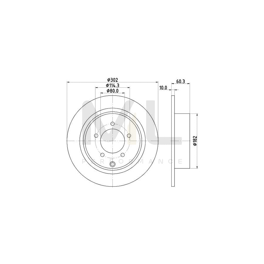 HELLA PRO 8DD 355 115-491 Brake Disc Solid, Coated, without wheel hub, without wheel studs