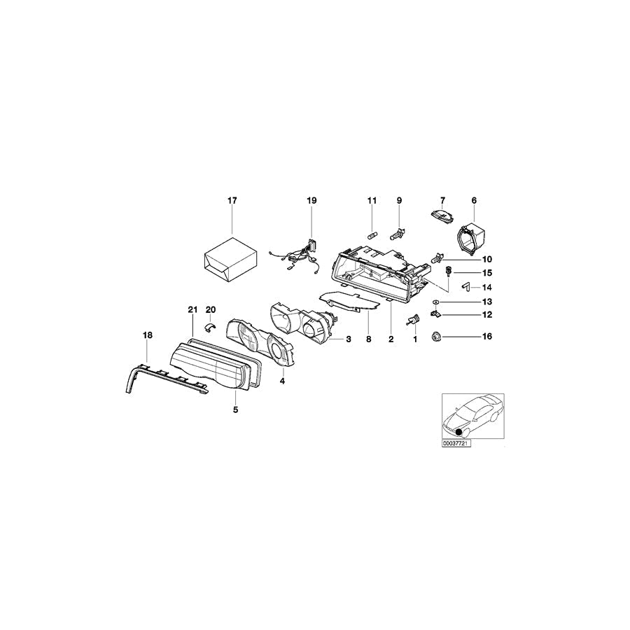Genuine BMW 63128381470 E38 Repair Kit Headlight (Inc. 750iLP) | ML Performance UK Car Parts