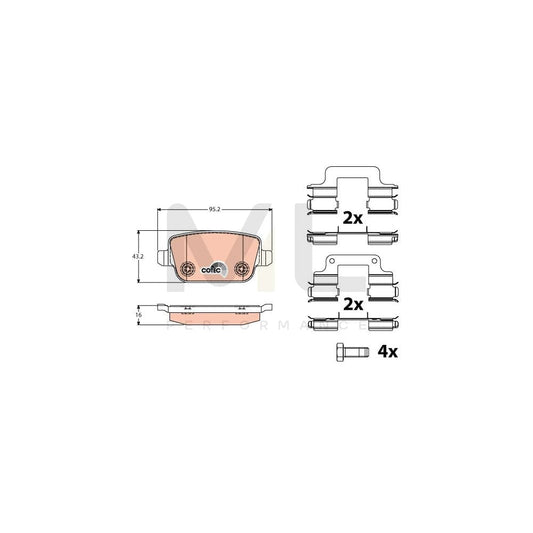 TRW Cotec Gdb1708 Brake Pad Set For Land Rover Freelander Not Prepared For Wear Indicator, With Brake Caliper Screws, With Accessories | ML Performance Car Parts