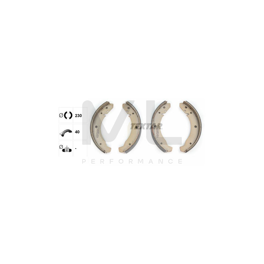 TEXTAR 91007800 Brake Shoe Set without handbrake lever | ML Performance Car Parts