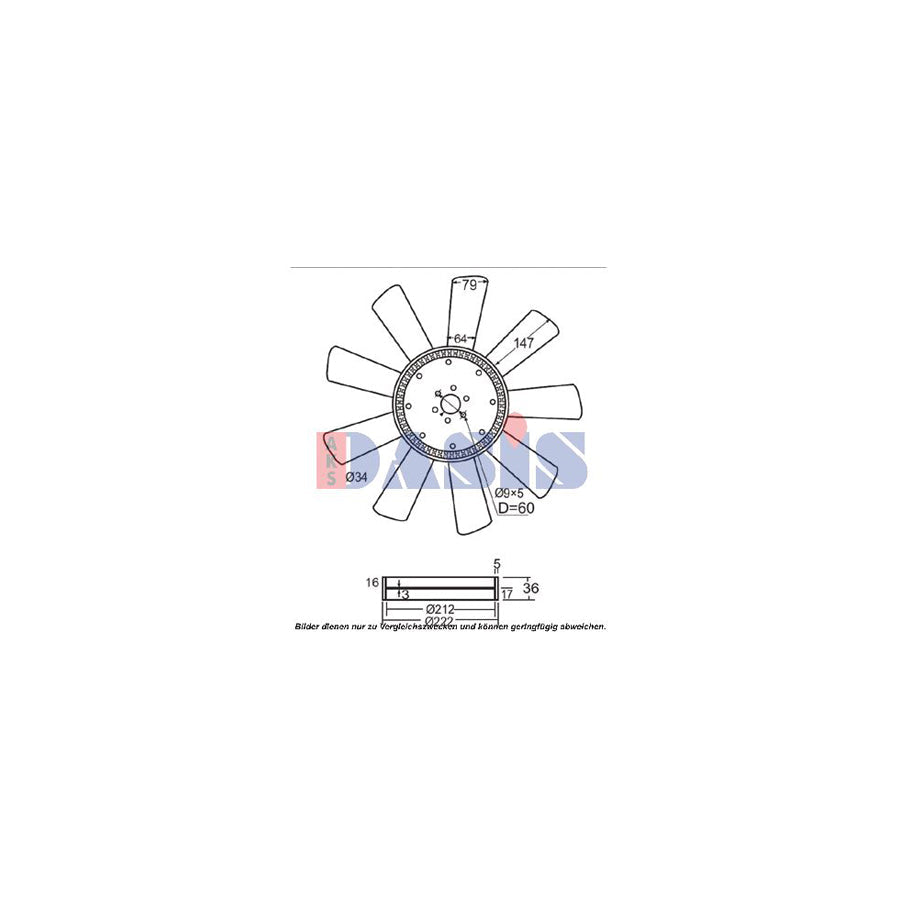 AKS Dasis 138098N Fan Wheel, Engine Cooling