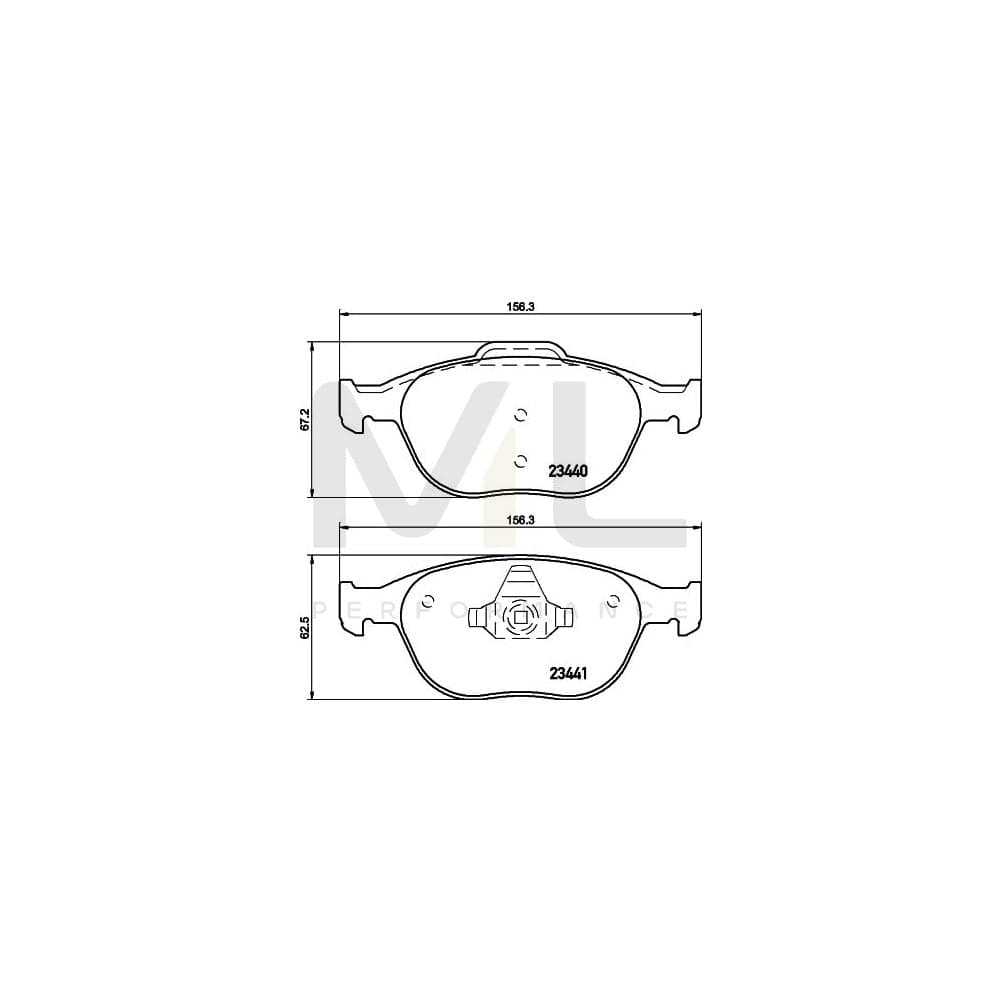 Hella 8DB 355 009-561 Brake Pad Set Not Prepared For Wear Indicator
