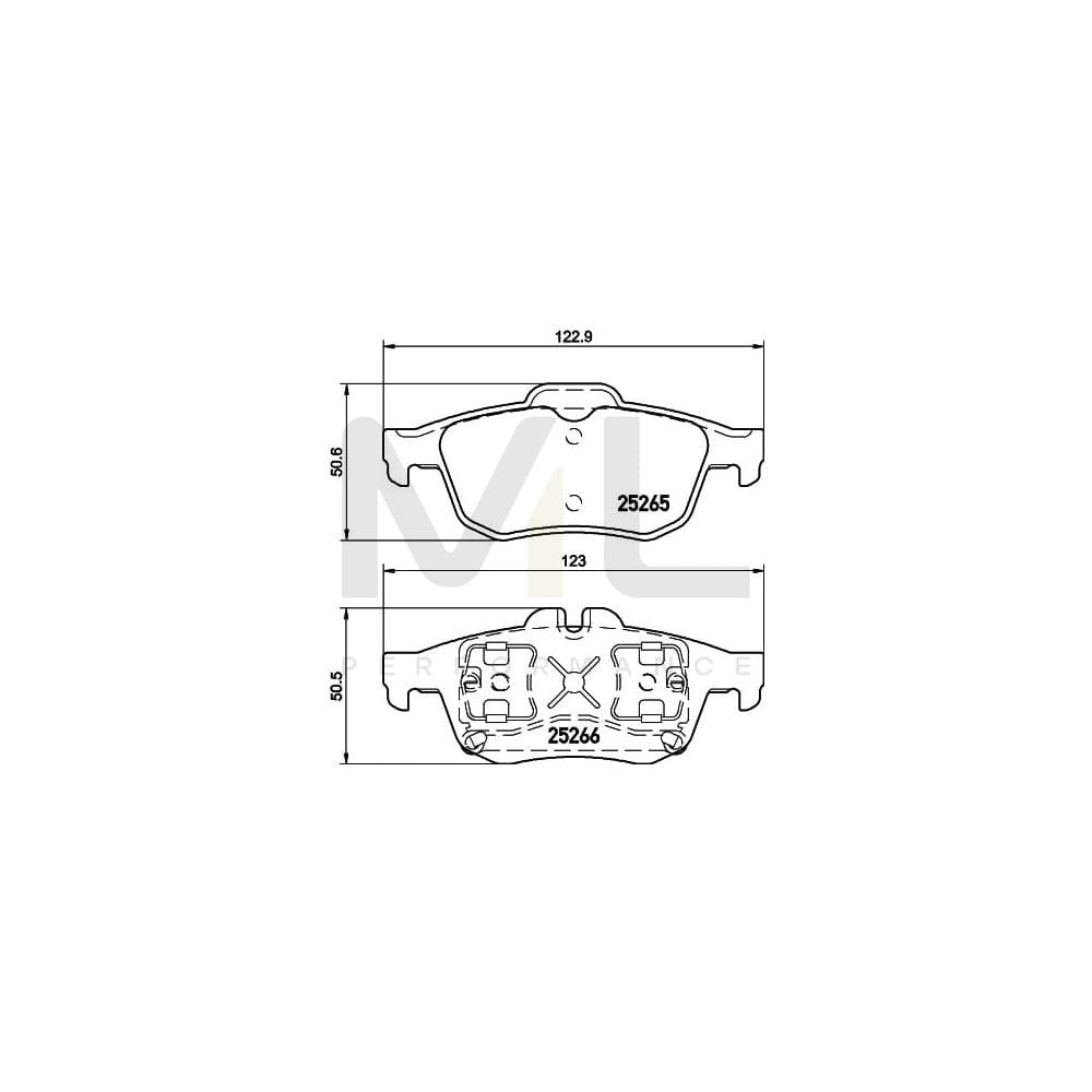 Hella 8DB 355 017-341 Brake Pad Set Not Prepared For Wear Indicator