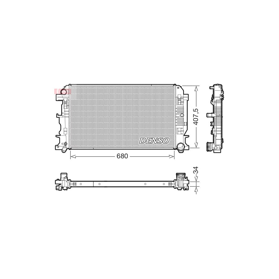 DENSO DRM17117 Engine Radiator Suitable for Mercedes-Benz Sprinter