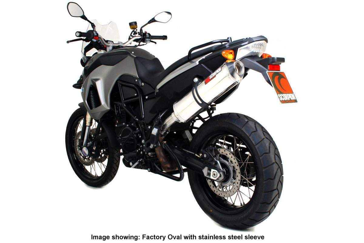 Scorpion EBM62CEO BMW F800 GS Factory Oval Slip-On - Carbon Fibre Sleeve | ML Performance US US