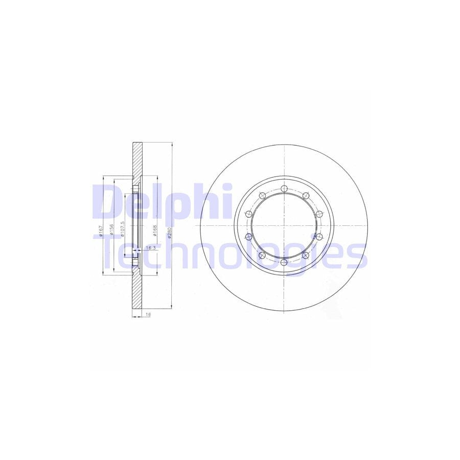 Delphi Bg4075 Brake Disc For Ford Transit