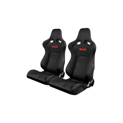 BRAUM Venom Series Racing Seats (Red Stitching) – Pair