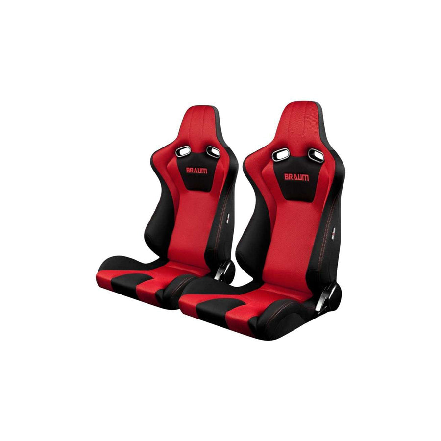 BRAUM Venom Series Racing Seats (Black & Red) – Pair