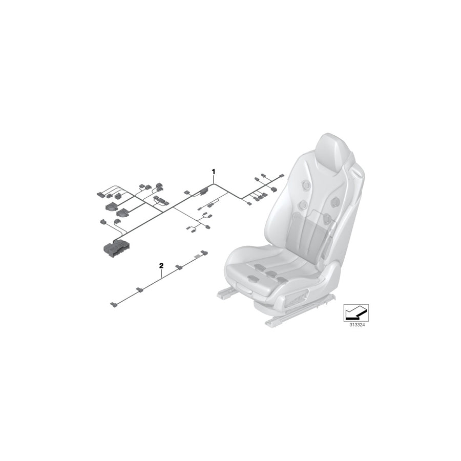 Genuine BMW 61129259496 F12 F13 F06 Wiring Set Seat Left (Inc. 650iX 4.0, 640d & 640dX) | ML Performance US Car Parts