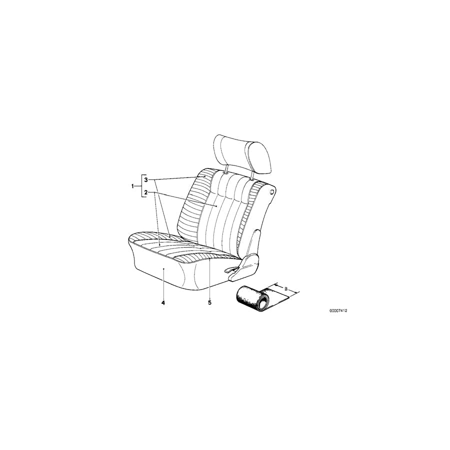Genuine BMW 51861972726 E34 E30 E32 Upholstery Cloth Anthrazit 0216/0269/0274 (Inc. 325ix, 518i & 323i) | ML Performance US Car Parts