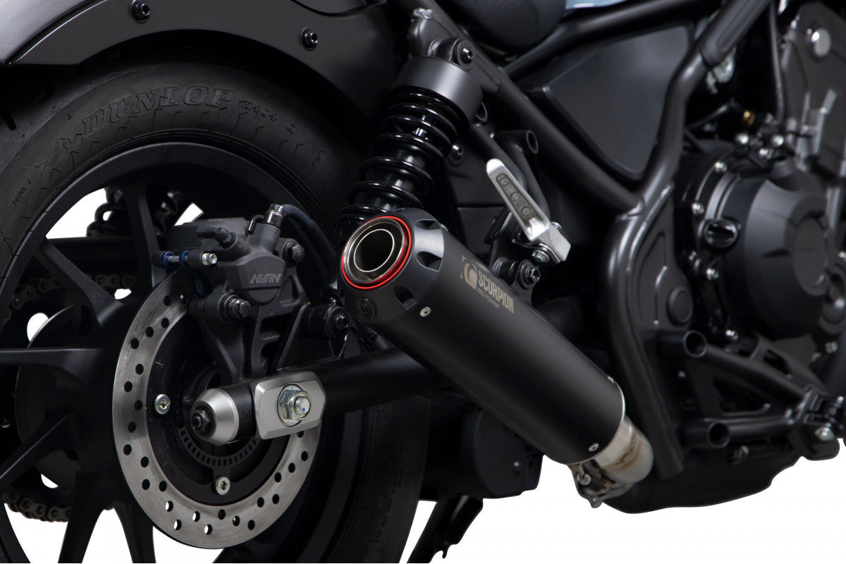 Scorpion PHA191BCER Honda CMX500 (Rebel) Red Power Slip-On - Black Ceramic Coated Sleeve | ML Performance US US
