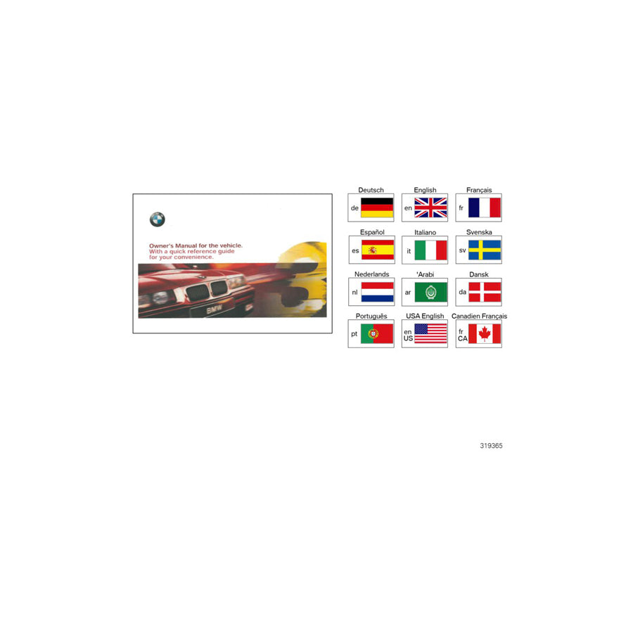 Genuine BMW 01419790621 E36 Owner'S Handbook E36/2/3/C EN, MJ 1997 (Inc. 325i, 323i & 318is) | ML Performance US Car Parts