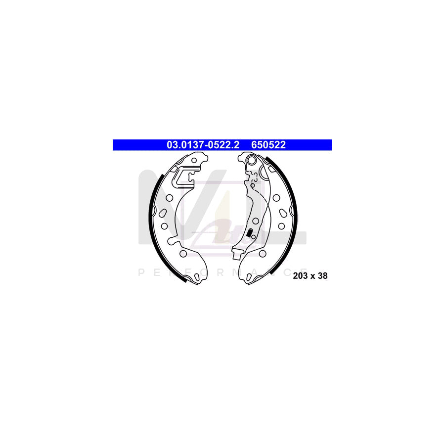 ATE 03.0137-0522.2 Brake Shoe Set with lever