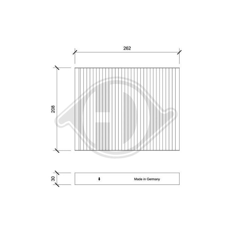 DIEDERICHS DCI0221 Pollen Filter For Hyundai Santa Fe II (Cm)