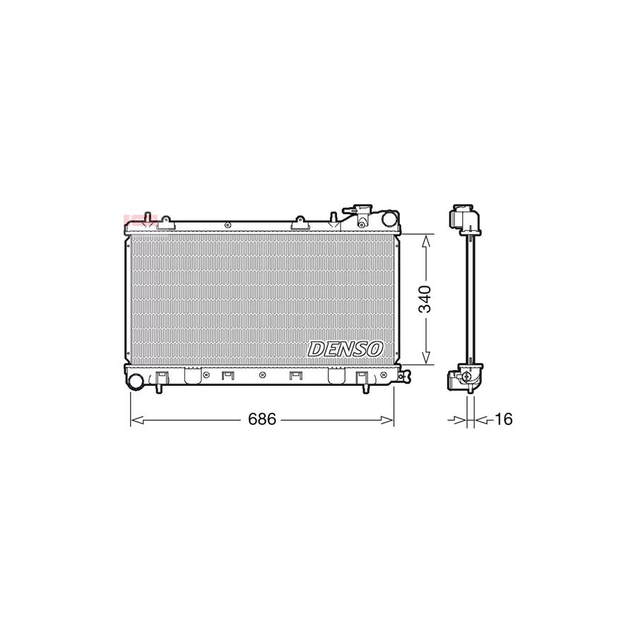 DENSO DRM36017 Engine Radiator for Subaru Forester I (Sf)