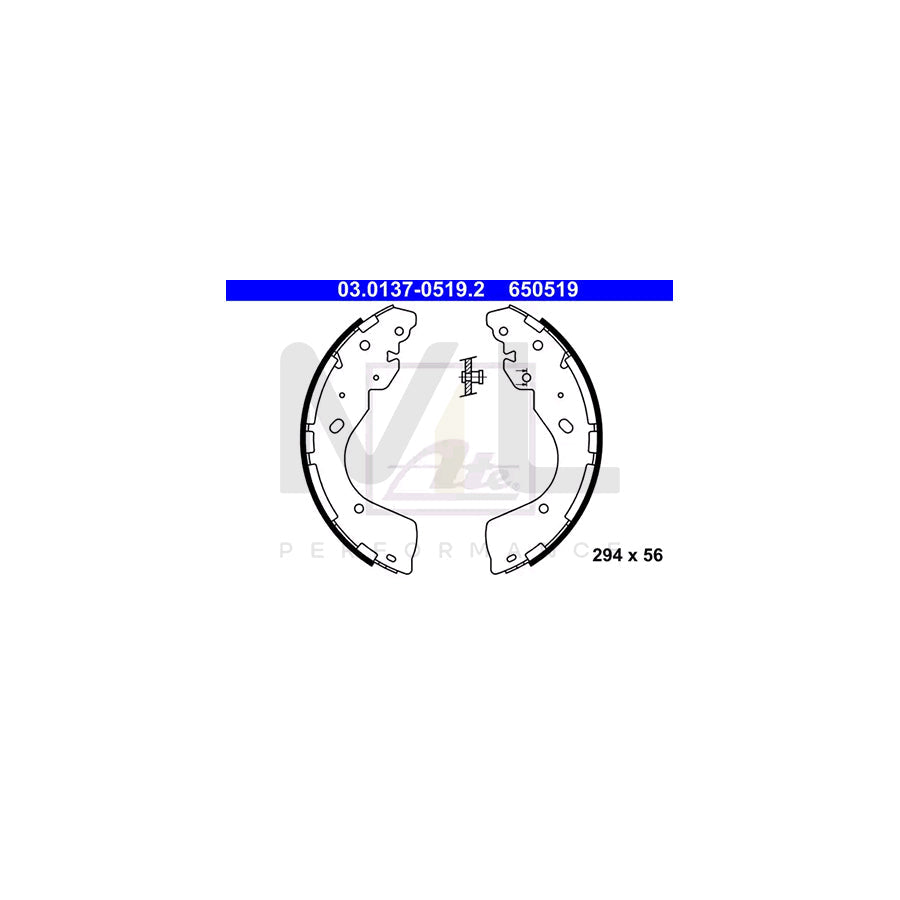 ATE 03.0137-0519.2 Brake Shoe Set without lever