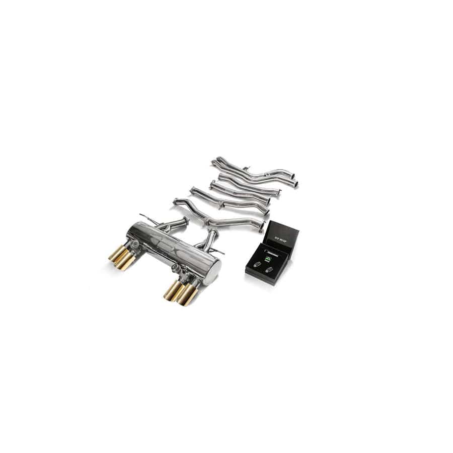 Armytrix BMF8M-QS11G Valvetronic Exhaust System BMW M3 | M4 F8x 2015-2020 with Quad Gold 3.5"