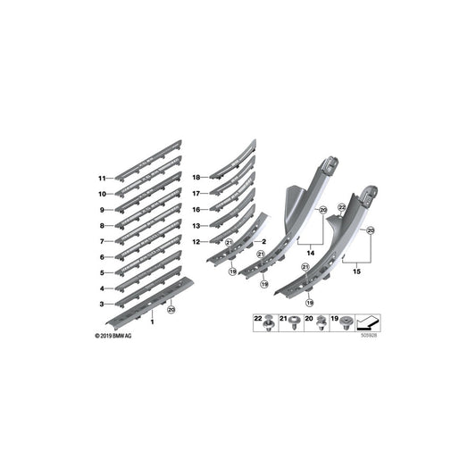 Genuine BMW 51477949889 G06 Cover Strip, Entrance Rear Left SCHWARZ (Inc. X6 30iX, X6 40iX & X6 M50dX) | ML Performance US