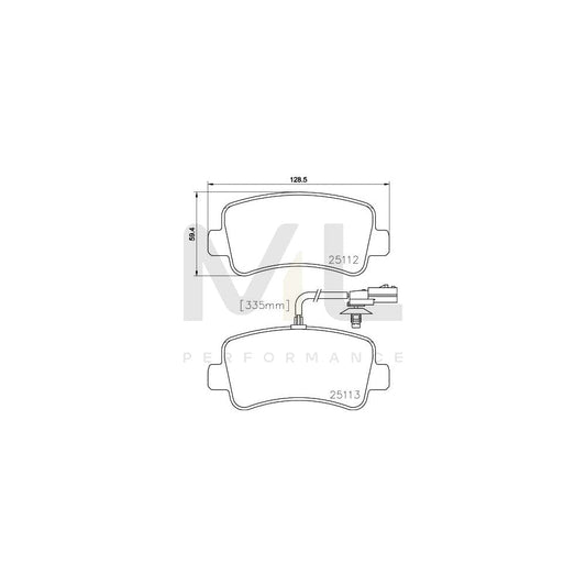 Hella 8DB 355 015-301 Brake Pad Set With Integrated Wear Warning Contact