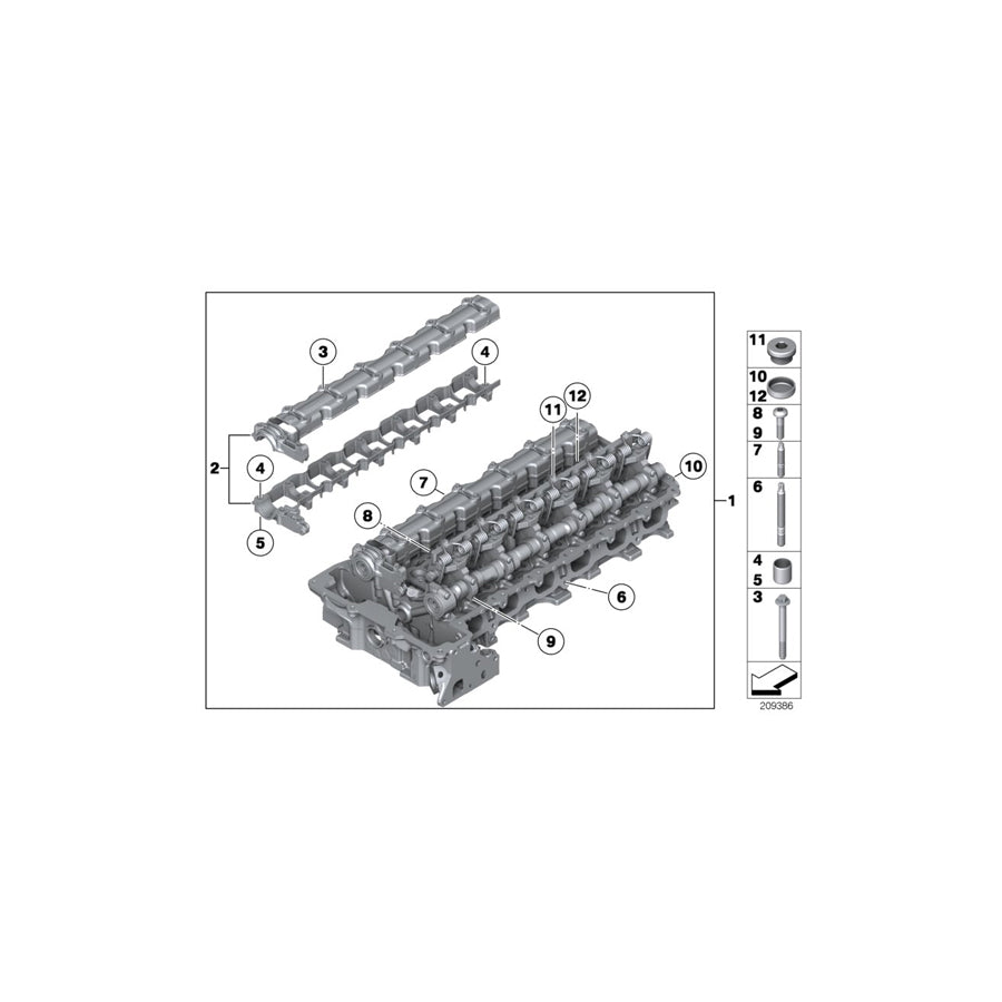 Genuine BMW 11127624429 F22 E84 F10 Cylinder Head With Valve Gear (Inc. X5 40iX, 640i & Hybrid 7L) | ML Performance US Car Parts