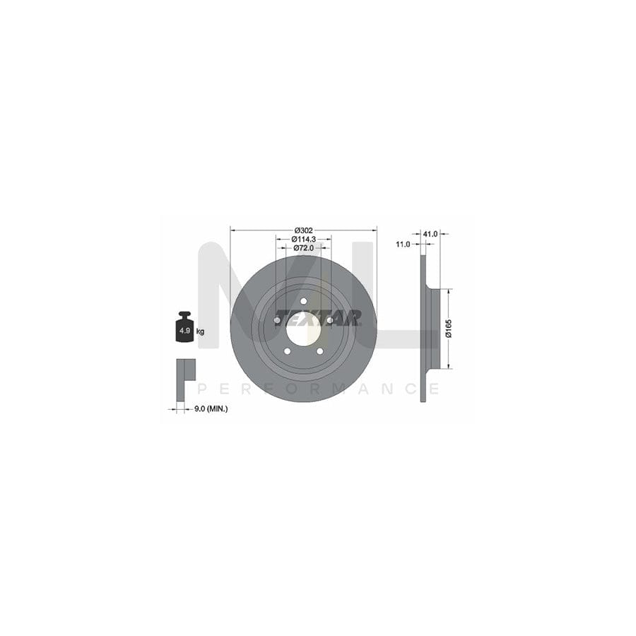 TEXTAR 92148200 Brake Disc Solid, without wheel hub, without wheel studs | ML Performance Car Parts