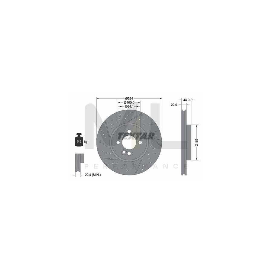 TEXTAR 92196700 Brake Disc Internally Vented, Perforated, without wheel hub, without wheel studs | ML Performance Car Parts