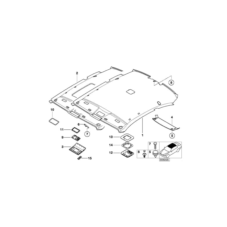 Genuine BMW 51448222660 E46 Headliner Its HELLGRAU (Inc. 328Ci, 330Cd & M3) | ML Performance US Car Parts