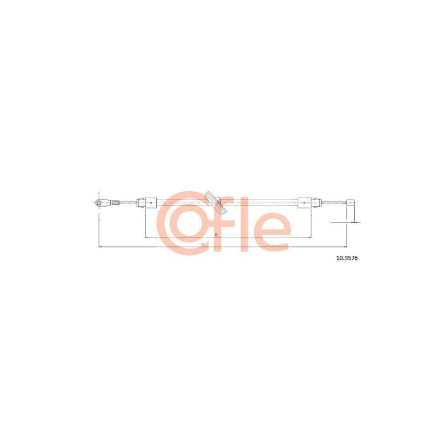 Cofle 10.9576 Hand Brake Cable Suitable for Mercedes-Benz S-Class