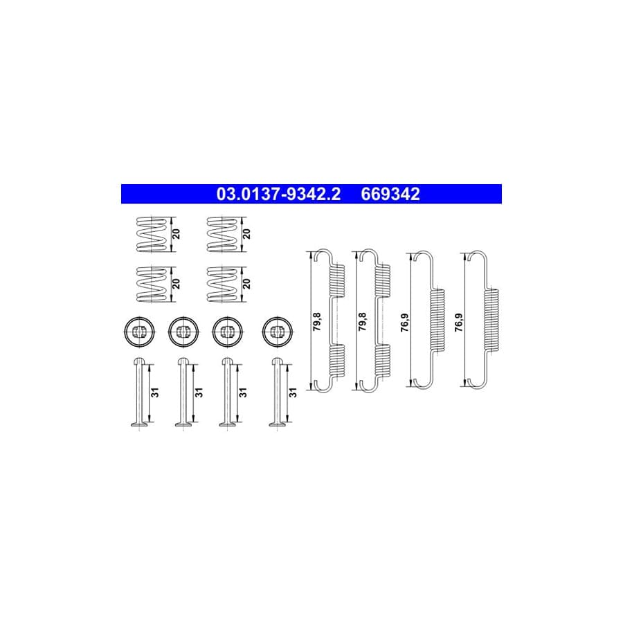 ATE 03.0137-9342.2 Brake Shoe Fitting Kit