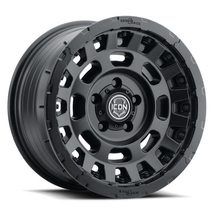 ICON Hammer Pro 17x8.5 / 6x5.5 / 0mm / 4.75in BS - Satin Black