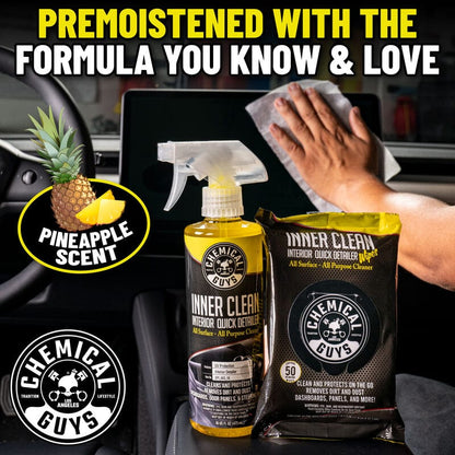 Chemical Guys InnerClean Interior Quick Detailer & Protectant Car Wipes
