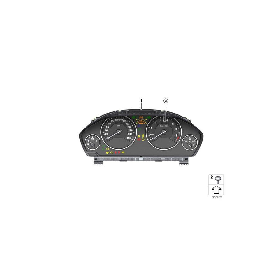 Genuine BMW 62106991701 F30 F32 F36 Instrument Cluster KMH (Inc. 435i, 420i & 328i) | ML Performance US
