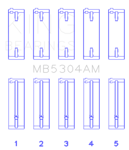 King Engine Bearings Kia/Mazda DOHC 16 Valve/SOHC 16 Valve/SOHC 8 Valve (Size +0.5) Main Bearing Set