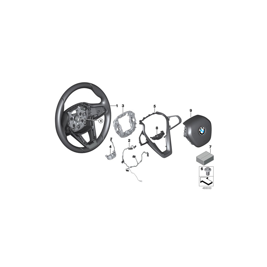 Genuine BMW 32306871728 G12 G31 G32 Sport Steering Wheel, Leather (Inc. 520d ed, 620d & 640dX) | ML Performance US Car Parts