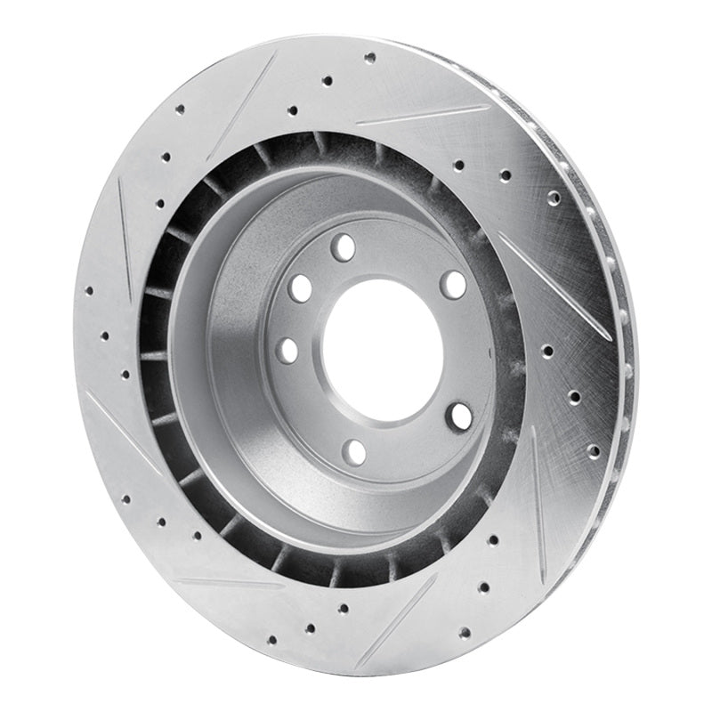 R1 Concepts R1 05-18 Porsche CAYENNE Rear Left Drilled & Slotted Silver Brake Rotor