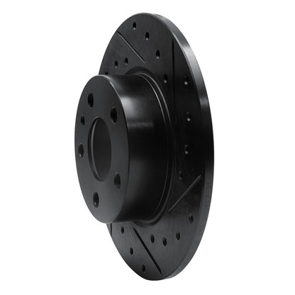 R1 Concepts R1 91-95 Alfa Romeo 164 Rear Right Drilled & Slotted Black Brake Rotor