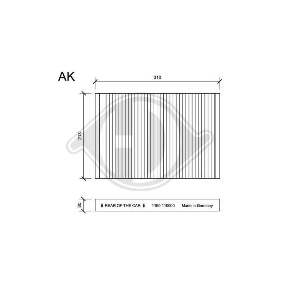 DIEDERICHS DCI1190 Pollen Filter For Chrysler 300