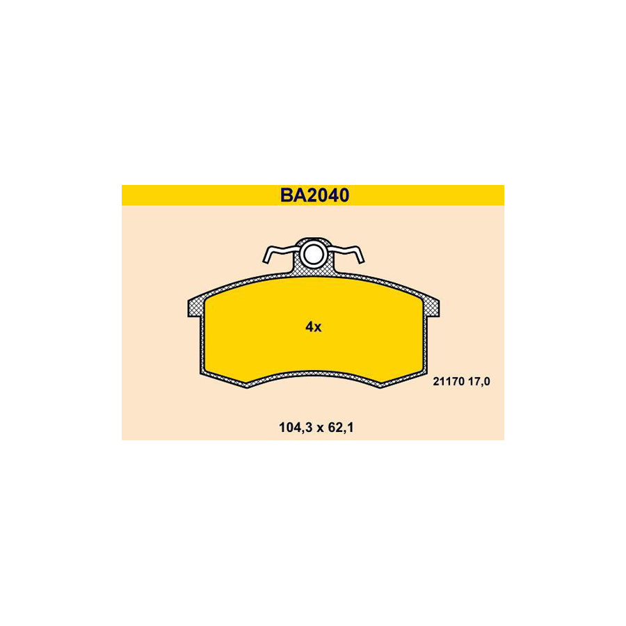 Barum Ba2040 Brake Pad Set