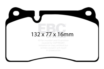 EBC Racing 04-12 Aston Martin DB9 5.9L RP-X Front Brake Pads